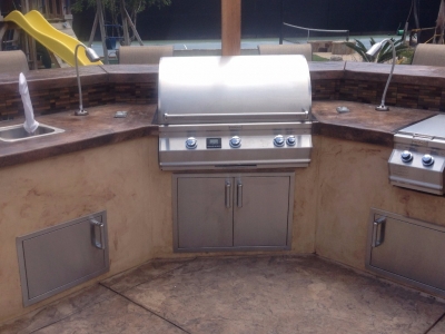 Custom BBQ Grill with concrete countertops