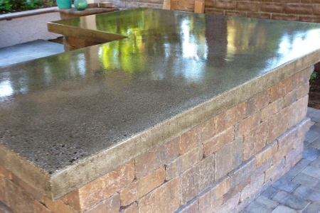 Closeup Outdoor Concrete Countertop