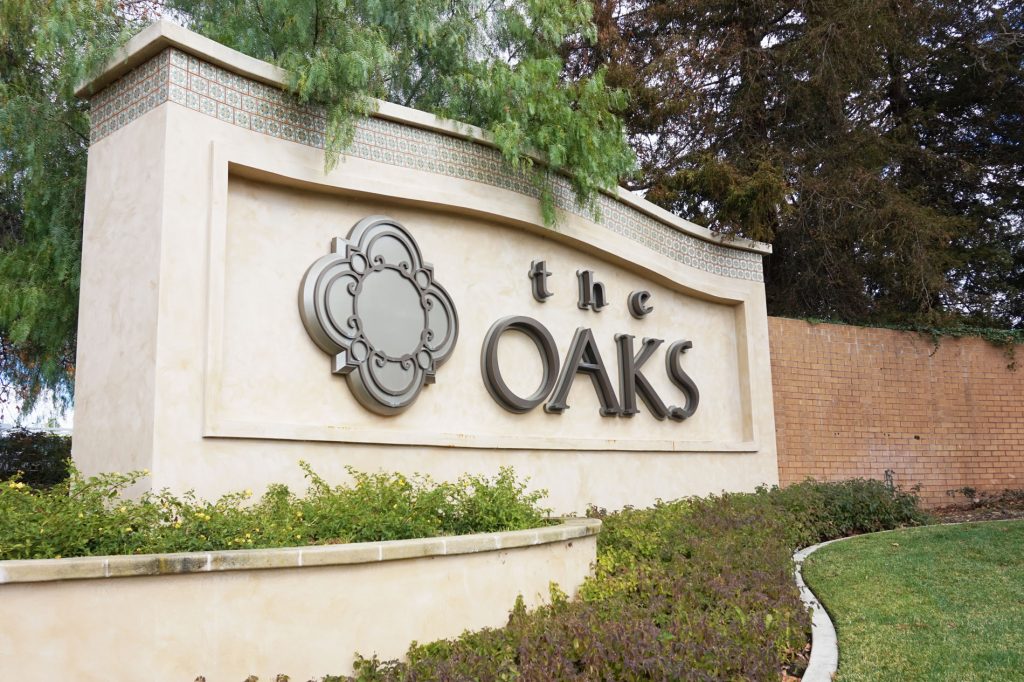 Oaks Mall Concrete Sign Custom commercial sign at oaks mall