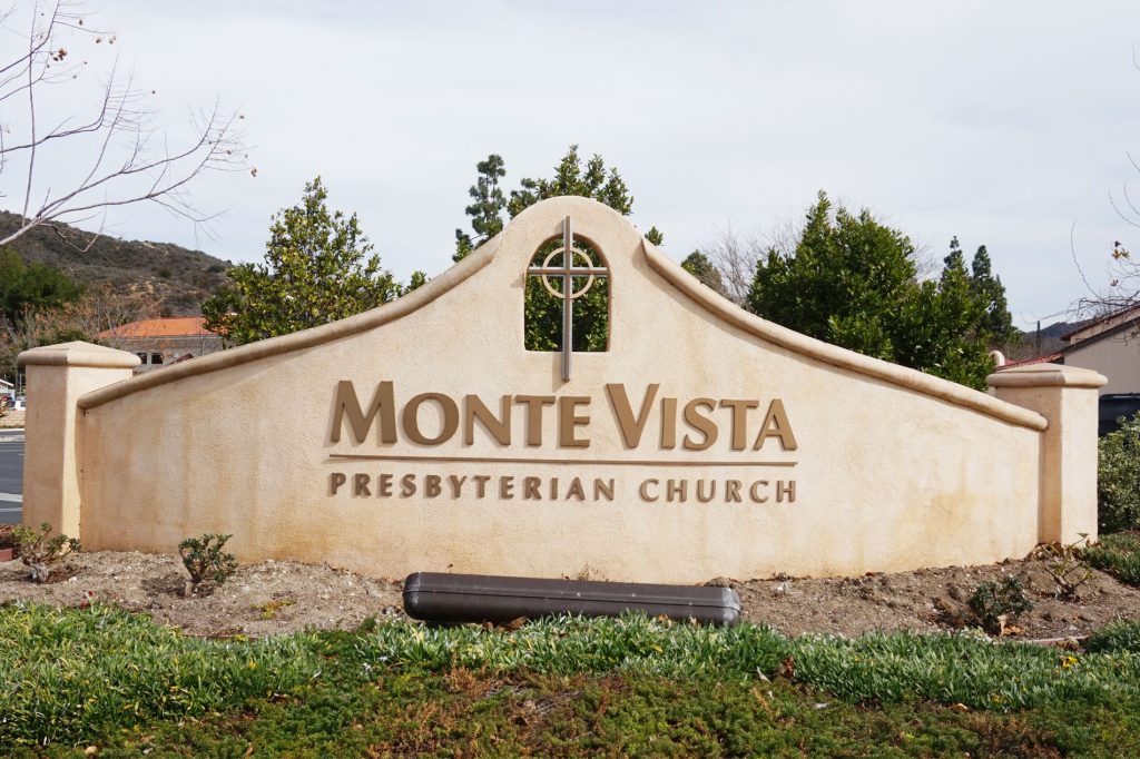Monte Vista Church Custom Concrete Sign Newbury Park Monte Vista Concrete Sign