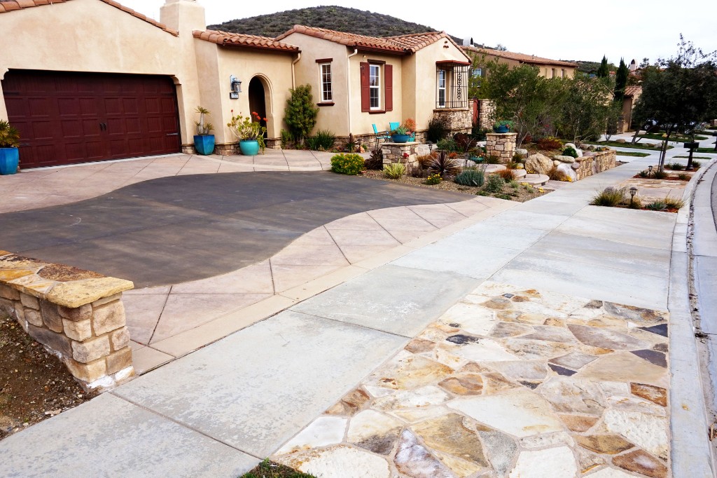 Stamped Concrete Driveway Stamped Concrete Driveway and sidewalk features
