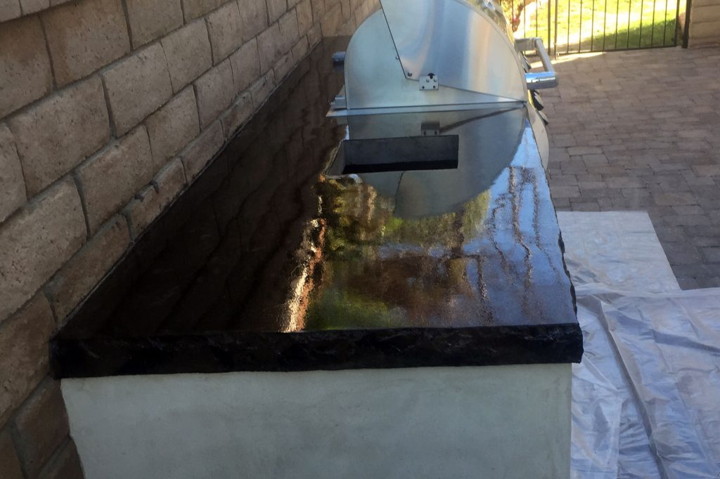 Black Concrete Countertops with Barbecue Black Concrete Countertops with Barbecue