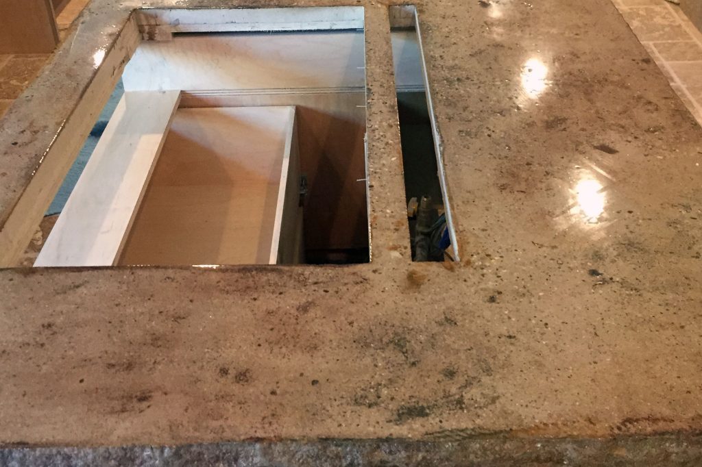 Kitchen Concrete Countertops Ready for Sink Install Kitchen Concrete Countertops Ready for Sink Install