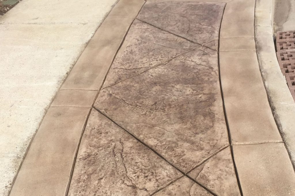 Stamped Concrete Walkway Progress Shot Stamped Concrete Walkway Progress Shot